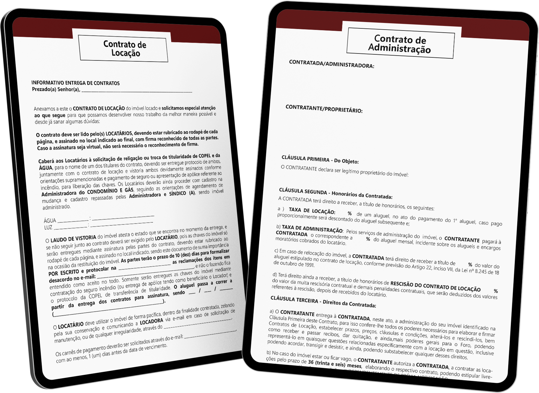 pack contratos no tablet